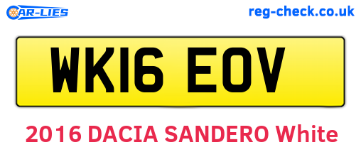 WK16EOV are the vehicle registration plates.