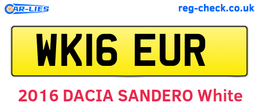 WK16EUR are the vehicle registration plates.