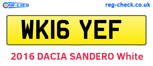 WK16YEF are the vehicle registration plates.