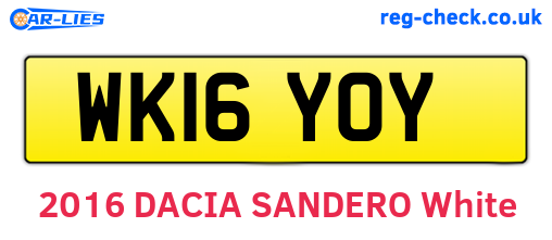 WK16YOY are the vehicle registration plates.
