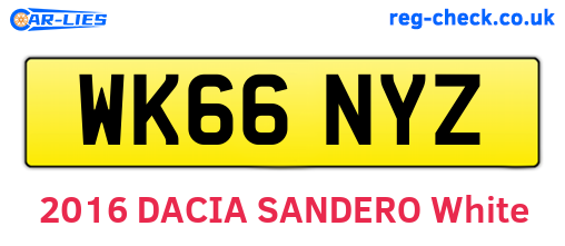 WK66NYZ are the vehicle registration plates.
