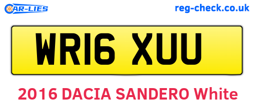 WR16XUU are the vehicle registration plates.