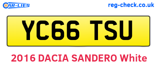 YC66TSU are the vehicle registration plates.
