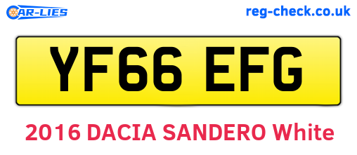 YF66EFG are the vehicle registration plates.