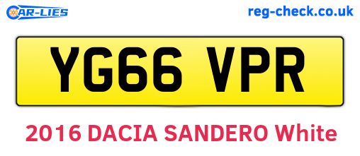 YG66VPR are the vehicle registration plates.