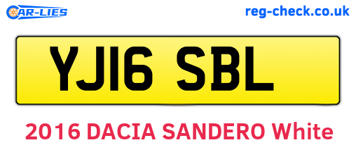 YJ16SBL are the vehicle registration plates.