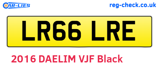 LR66LRE are the vehicle registration plates.