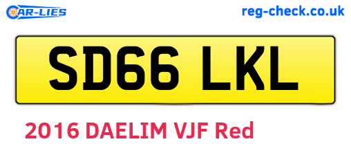 SD66LKL are the vehicle registration plates.
