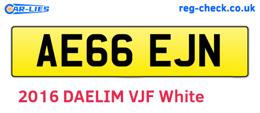 AE66EJN are the vehicle registration plates.