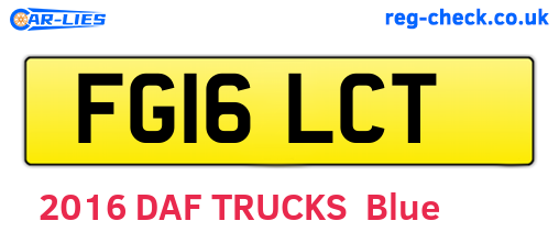 FG16LCT are the vehicle registration plates.