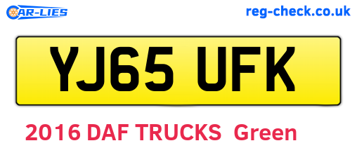 YJ65UFK are the vehicle registration plates.