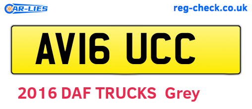 AV16UCC are the vehicle registration plates.