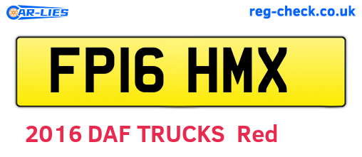 FP16HMX are the vehicle registration plates.