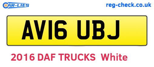 AV16UBJ are the vehicle registration plates.
