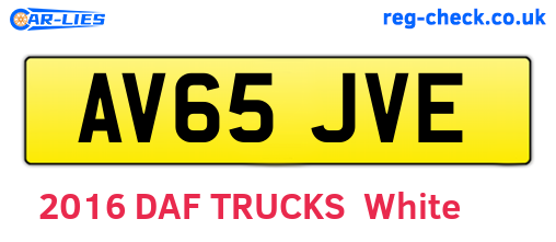 AV65JVE are the vehicle registration plates.