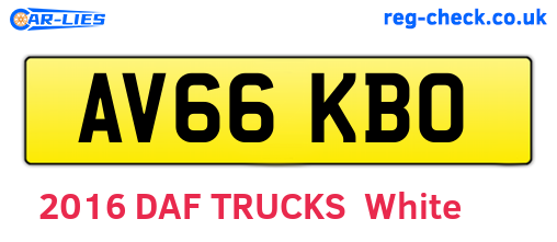 AV66KBO are the vehicle registration plates.
