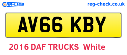 AV66KBY are the vehicle registration plates.