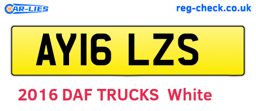 AY16LZS are the vehicle registration plates.
