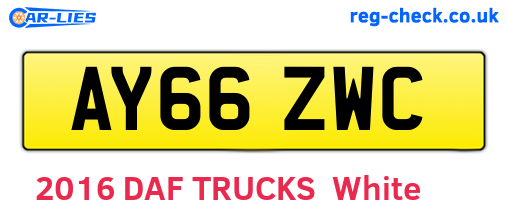 AY66ZWC are the vehicle registration plates.