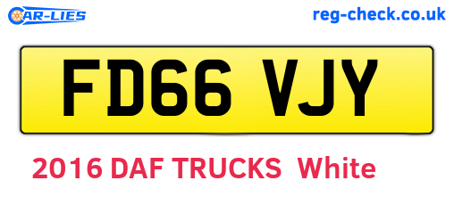 FD66VJY are the vehicle registration plates.