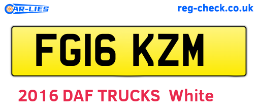 FG16KZM are the vehicle registration plates.