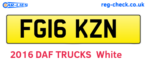 FG16KZN are the vehicle registration plates.