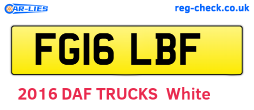 FG16LBF are the vehicle registration plates.