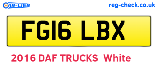 FG16LBX are the vehicle registration plates.