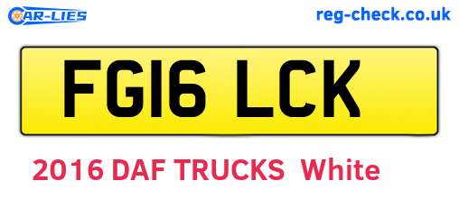 FG16LCK are the vehicle registration plates.