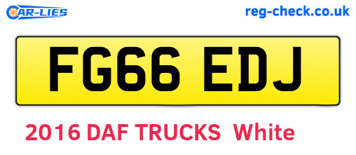 FG66EDJ are the vehicle registration plates.