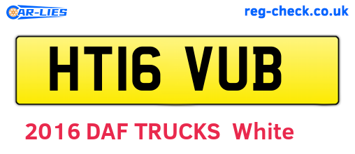 HT16VUB are the vehicle registration plates.