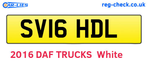 SV16HDL are the vehicle registration plates.