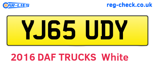 YJ65UDY are the vehicle registration plates.