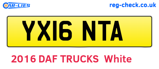 YX16NTA are the vehicle registration plates.