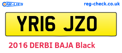 YR16JZO are the vehicle registration plates.