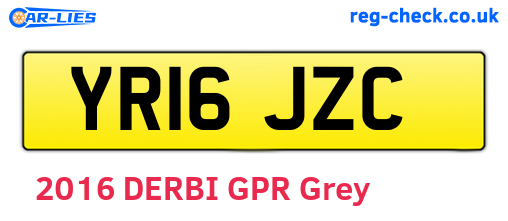 YR16JZC are the vehicle registration plates.
