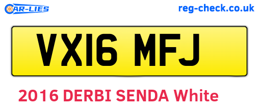 VX16MFJ are the vehicle registration plates.