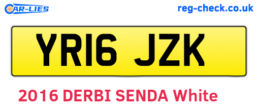 YR16JZK are the vehicle registration plates.