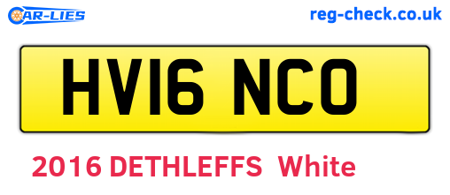 HV16NCO are the vehicle registration plates.