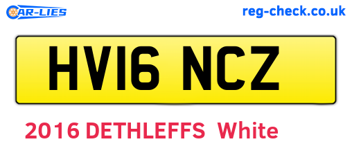 HV16NCZ are the vehicle registration plates.