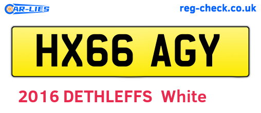 HX66AGY are the vehicle registration plates.