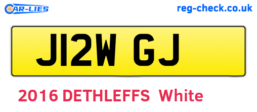 J12WGJ are the vehicle registration plates.