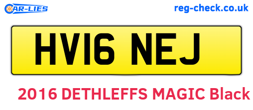 HV16NEJ are the vehicle registration plates.