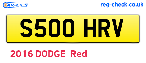 S500HRV are the vehicle registration plates.