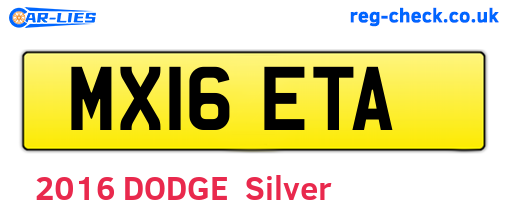 MX16ETA are the vehicle registration plates.