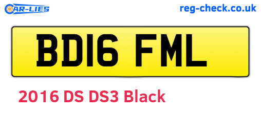 BD16FML are the vehicle registration plates.