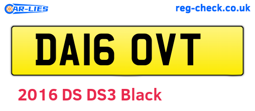 DA16OVT are the vehicle registration plates.