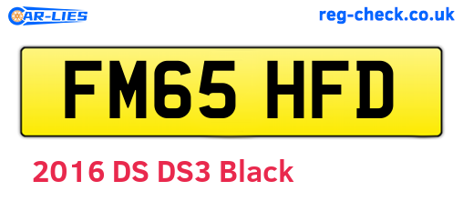 FM65HFD are the vehicle registration plates.