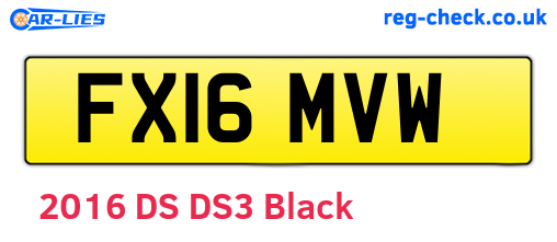 FX16MVW are the vehicle registration plates.
