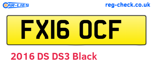 FX16OCF are the vehicle registration plates.